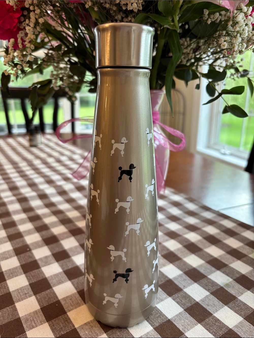 Sip‎ by S’well Metallic Taupe Decorative Bottle with Poodle Motif